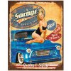 Clayre & Eef 6Y5163 Cartel texto 20x1x25 cm Azul Garaje