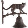 Clayre & Eef 6Y5306 Timbre 9x18x24 cm Marrón Gato de Hierro Fundido