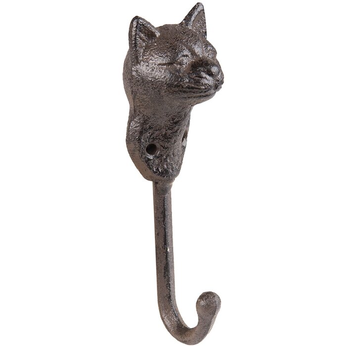 Clayre & Eef 6Y5315 Gancho de Pared 5x4x15 cm Gato Marrón