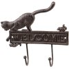 Clayre & Eef 6Y5318 Gancho de Pared 22x5x20 cm Gato Marrón