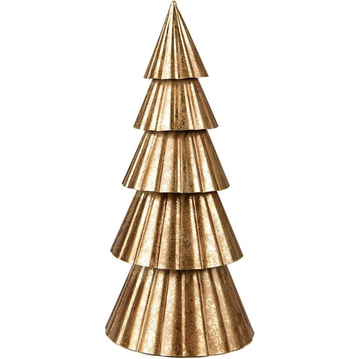 Clayre & Eef 6Y5372 Decoración Árbol de Navidad Ø 14x30 cm Color Dorado