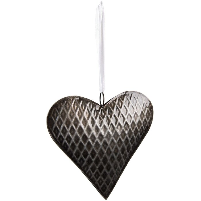 Clayre & Eef 6Y5388 Colgante Decoración Corazón 15x3x15 cm Gris