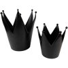 Clayre & Eef 6Y5397S Portacandelitas Corona Ø 13x14 cm Negro