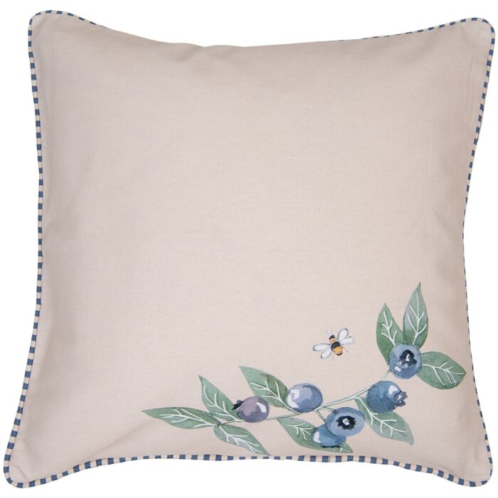 Clayre & Eef BBF21 Funda de Cojín 40x40 cm Cojín Decorativo Beige