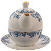 Clayre & Eef BFLTEFO Juego de Té 16x15x15 cm - 400 ml - 250 ml Azul