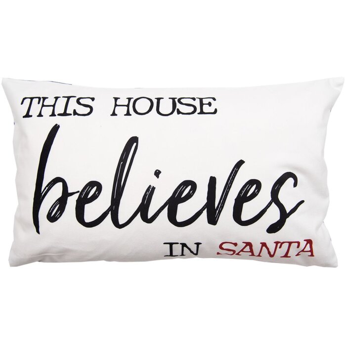 Clayre & Eef BWX36-4 Funda de cojín 30x50 cm Blanco - Negro