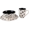 Clayre & Eef BWXBO Bol Ø 14x7 cm - 500 ml Beige - Negro Bol para sopa