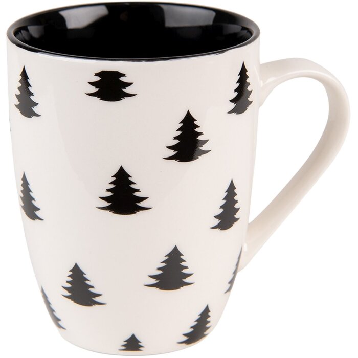 Clayre & Eef BWXMU Taza 12x8x10 cm - 300 ml Beige - Negra
