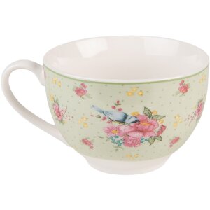 Clayre & Eef CHBKS Taza y Plato de Café 12x9x6 cm - Ø 14x2 cm - 200 ml