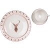 Clayre & Eef COLDP Plato pequeño Ø 20x2 cm Beige - Marrón Plato de desayuno