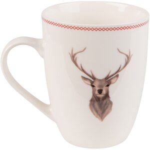 Clayre & Eef COLMU-1 Taza 12x8x10 cm - 300 ml Beige - Marrón