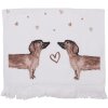 Clayre & Eef CTDHL2 Toalla de Huésped Perro 40x66 cm Blanco - Marrón