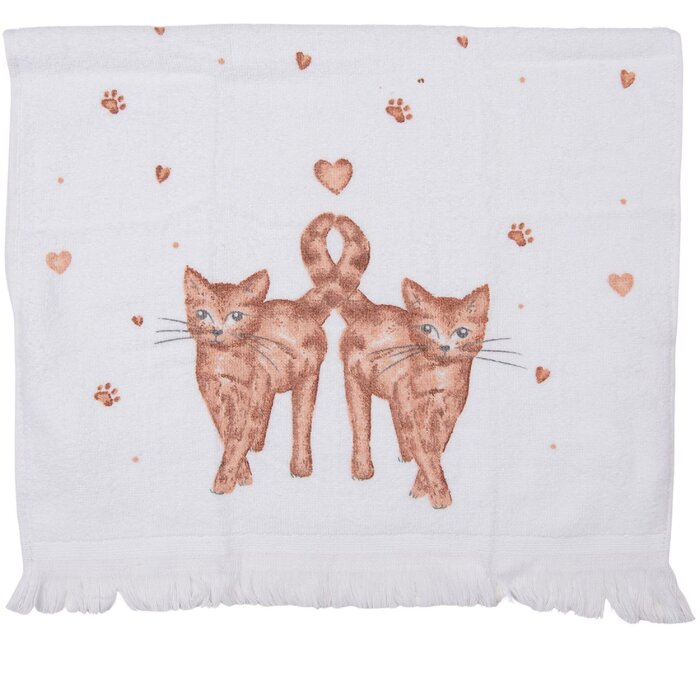 Clayre & Eef CTKCS Toalla de Huéspedes 40x66 cm Blanco - Marrón