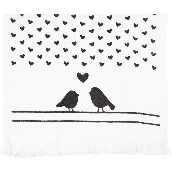 Clayre & Eef CTLBS Toalla de Huéspedes 40x66 cm Negro - Blanco