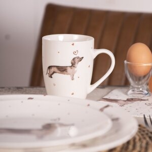 Clayre & Eef DHLMU Taza 12x8x10 cm - 300 ml Beige - Marrón