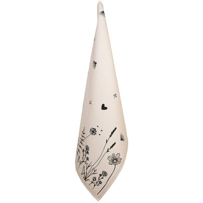 Clayre & Eef FAF42-1 Paño de cocina 50x70 cm Beige - Negro