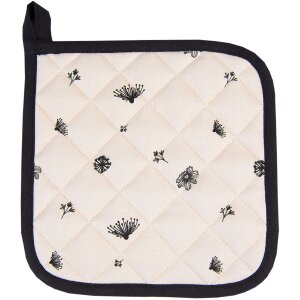Clayre & Eef FAF45 Potholder 20x20 cm Beige - Negro