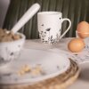 Clayre & Eef FAFMU Taza 12x8x10 cm - 300 ml Taza Beige - Negra