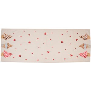 Clayre & Eef FAS64 Camino de Mesa 50x140 cm Beige - Rosa