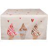 Clayre & Eef FAS64 Camino de Mesa 50x140 cm Beige - Rosa