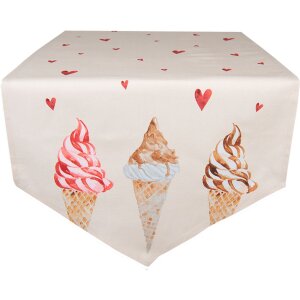 Clayre & Eef FAS65 Camino de Mesa 50x160 cm Beige - Rosa