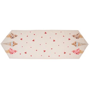Clayre & Eef FAS65 Camino de Mesa 50x160 cm Beige - Rosa
