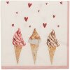 Clayre & Eef FAS73-2 Servilletas de Papel 33x33 cm (20 piezas) Beige - Rosa
