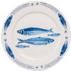 Clayre & Eef FIBFP Plato grande Ø 26x2 cm Blanco - Azul Plato llano