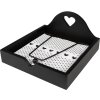 Clayre & Eef LBS73 Servilletas de Papel 33x33 cm (20 piezas) Blanco - Negro