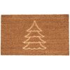 Clayre & Eef MC245 Felpudo 75x45x1 cm Árbol de Navidad Marrón