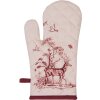 Clayre & Eef PFT44 Guante de horno 18x30 cm Blanco - Rosa
