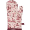 Clayre & Eef PFT44 Guante de horno 18x30 cm Blanco - Rosa