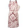 Clayre & Eef PFT44 Guante de horno 18x30 cm Blanco - Rosa