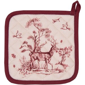 Clayre & Eef PFT45 Potholder 20x20 cm Blanco - Rosa