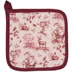 Clayre & Eef PFT45 Potholder 20x20 cm Blanco - Rosa