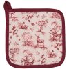 Clayre & Eef PFT45 Potholder 20x20 cm Blanco - Rosa