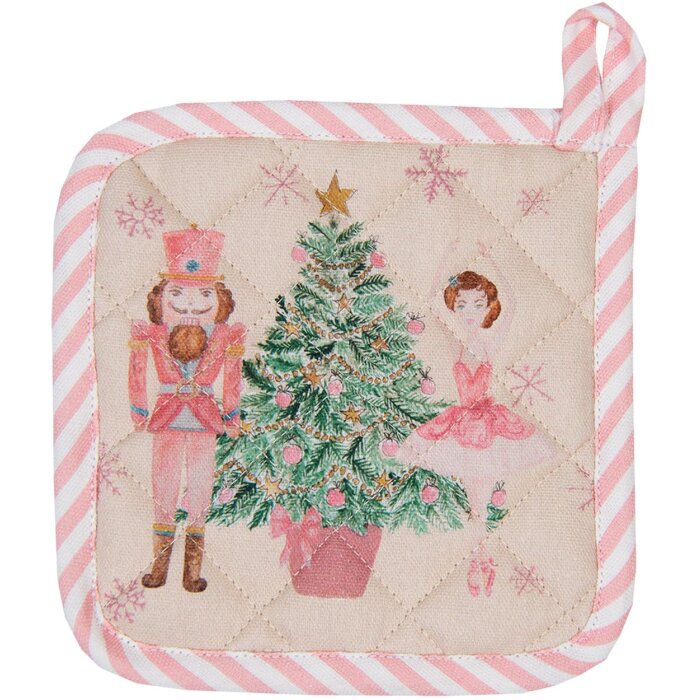 Clayre & Eef PNC45K Potholder Niño 16x16 cm Beige - Rosa