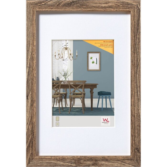 Marco de madera Walther Fiorito 60x80 cm nogal cristal acrílico
