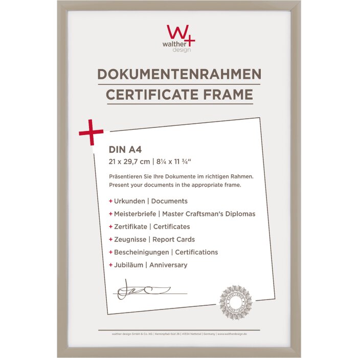 Marco de plástico Walther New Lifestyle 21x29,7 cm gris