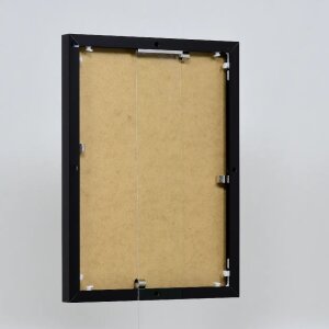 Portarretratos efecto aluminio Quadro 20x25 cm negro alto brillo cristal transparente