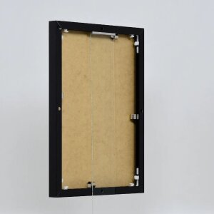 Portarretratos efecto aluminio Quadro 20x25 cm negro alto brillo cristal transparente