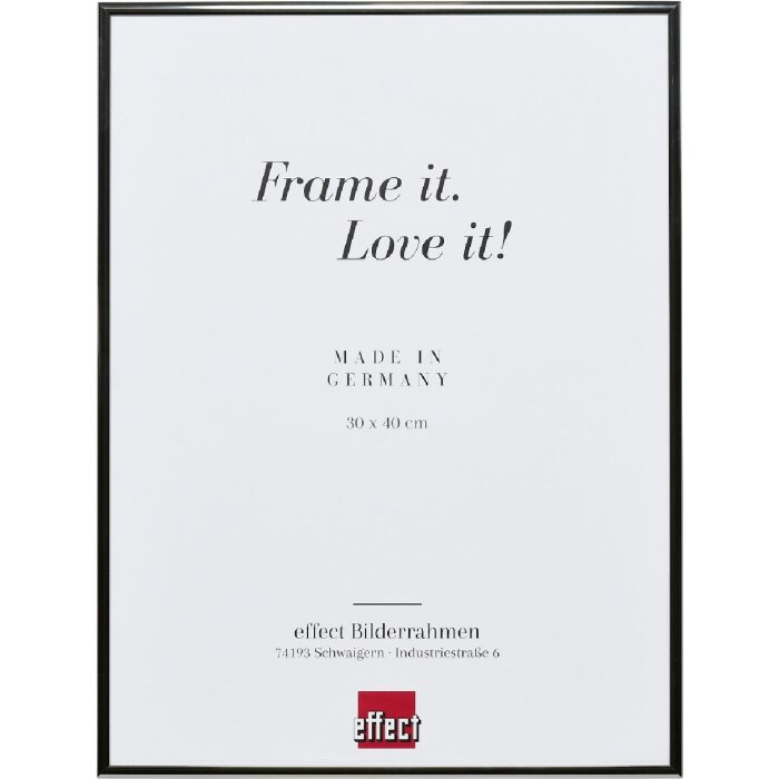 Effect Aluminium Bilderrahmen Quadro 23x70 cm Antiksilber Klarglas Hoch Quer