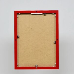 Portarretratos efecto aluminio Quadro 30x30 cm rojo cristal transparente