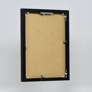 Portarretratos efecto aluminio Quadro 30x30 cm negro cristal transparente