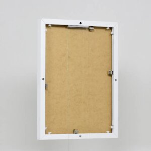 Portarretratos efecto aluminio Quadro 45x60 cm blanco cristal transparente