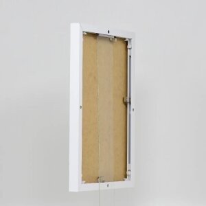 Portarretratos efecto aluminio Quadro 45x60 cm blanco cristal transparente