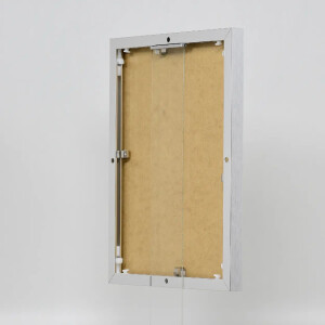 Portarretratos efecto aluminio Quadro 45x80 cm plata alto brillo cristal transparente