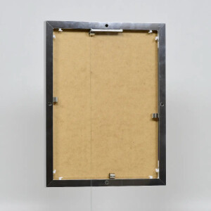 Portarretratos efecto aluminio Quadro 45x80 cm plata alto brillo cristal transparente