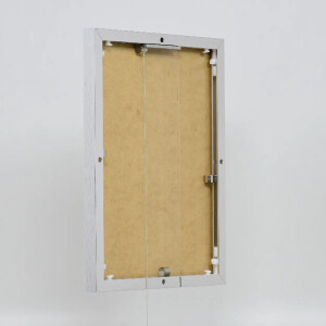 Portarretratos efecto aluminio Quadro 45x80 cm plata alto brillo cristal transparente