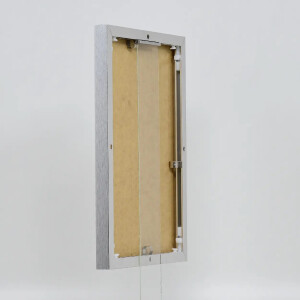 Portarretratos efecto aluminio Quadro 45x80 cm plata alto brillo cristal transparente